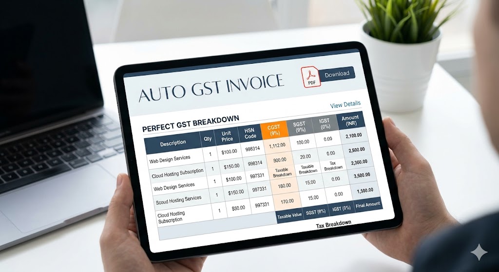 GST Invoice on mobile